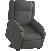 vidaXL Fauteuil de massage avec releveur Tissu gris foncé