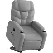 vidaXL Fauteuil relax releveur gris clair Tissu
