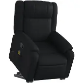 vidaXL Fauteuil de massage avec releveur Noir Similicuir