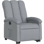 vidaXL Fauteuil relax avec releveur électrique Gris clair Tissu