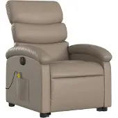 vidaXL Fauteuil de massage avec releveur électrique Cappuccino similicuir