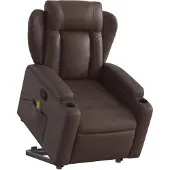 vidaXL Fauteuil de massage avec releveur Marron Similicuir