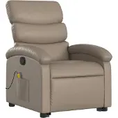 vidaXL Fauteuil de massage avec releveur Cappuccino-Brun Similicuir