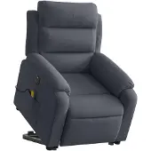 vidaXL Fauteuil de massage avec releveur électrique gris foncé velours