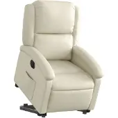 vidaXL Fauteuil relax avec releveur électrique Crème similicuir