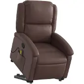 vidaXL Fauteuil de massage avec releveur Marron Similicuir