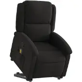 vidaXL Fauteuil de massage avec releveur Noir Tissu