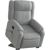 vidaXL Fauteuil de massage électrique avec releveur Tissu gris clair