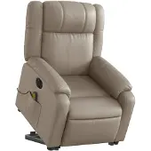 vidaXL Fauteuil de massage avec releveur électrique Cappuccino similicuir