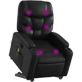 vidaXL Fauteuil de massage avec releveur électrique noir similicuir