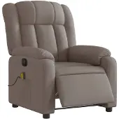 vidaXL Fauteuil de massage électrique Taupe Tissu