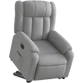vidaXL Fauteuil relax avec releveur électrique Gris clair Tissu