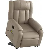 vidaXL Fauteuil de massage avec releveur Cappuccino-Brun Similicuir