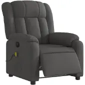 vidaXL Fauteuil de massage électrique Tissu gris foncé