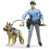 BRUDER 62150 bworld 62150 Polizist mit Hund Spielfiguren-Set