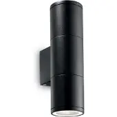 Ideal Lux Applique murale noire GUN 2 ampoules en aluminium