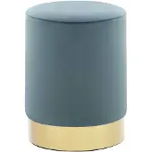 vidaXL Tabouret Bleu clair et doré Velours 28 x 36 cm