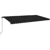 vidaXL Store manuel rétractable avec LED 600x350 cm Anthracite