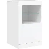 vidaXL Armoire d'appoint avec lampes LED Blanc Matériau dérivé du bois