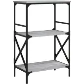 vidaXL Bibliothèque à 3 niveaux sonoma gris 59x35x90,5 cm