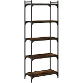 vidaXL Bibliothèque 5 niveaux chêne fumé 60x30x154cm bois d'ingénierie