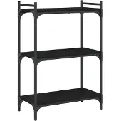 vidaXL Bibliothèque à 3 niveaux noir 60x30x86 cm bois d'ingénierie