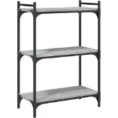 vidaXL Bibliothèque 3 niveaux sonoma gris 60x30x86cm bois d'ingénierie