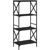 vidaXL Bibliothèque à 4 niveaux noir 59x35x132 cm bois d'ingénierie