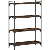 vidaXL Bibliothèque 4 niveaux chêne fumé 80x30x120cm bois d'ingénierie