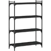 vidaXL Bibliothèque à 4 niveaux noir 80x30x120 cm bois d'ingénierie