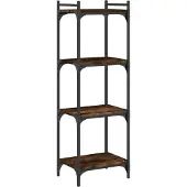 vidaXL Bibliothèque 4 niveaux chêne fumé 40x30x120cm bois d'ingénierie