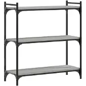 vidaXL Bibliothèque 3 niveaux sonoma gris 80x30x86cm bois d'ingénierie