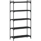 vidaXL Bibliothèque 5 niveaux noir 80x30x154 cm bois d'ingénierie