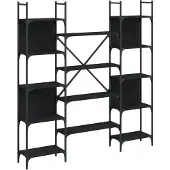 vidaXL Bibliothèque noir 155,5x24x166,5 cm bois d'ingénierie