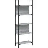 vidaXL Bibliothèque à 5 niveaux sonoma gris 60,5x24x166,5 cm