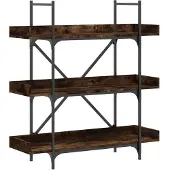 vidaXL Bibliothèque à 3 niveaux chêne fumé 100x33x108,5 cm