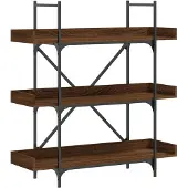 vidaXL Bibliothèque à 3 niveaux chêne marron 100x33x108,5 cm