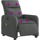 vidaXL Fauteuil de massage électrique Tissu gris foncé