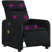 vidaXL Fauteuil de massage électrique noir similicuir