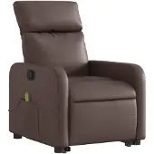 vidaXL Fauteuil de massage avec releveur Marron Similicuir