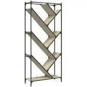 vidaXL Bibliothèque chêne sonoma 79x30x180 cm bois ingénierie et métal