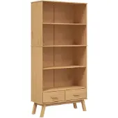 vidaXL Bibliothèque à 4 niveaux OLDEN marron bois de pin massif