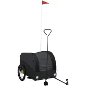 vidaXL Remorque pour vélo Noir 45 kg Fer