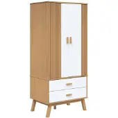vidaXL Armoire OLDEN Blanc Marron 76,5x53x172cm Pin massif