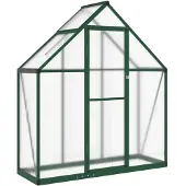 vidaXL Serre avec cadre de fondation vert 169x58x195 cm Aluminimum