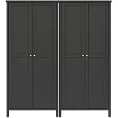 Ebuy24 Tromsø armoire de rangement 4 portes couleur café.