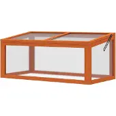 Outsunny Sunny Maison froide ensoleillée avec couvercle en bois, orange