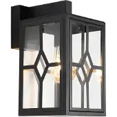QAZQA Applique murale extérieure classique noire IP44 - Dover