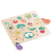 Vilac Puzzle en bois - - Encastrement en bois Légumes du jardin - 12 pièces - 30x30 cm - Mixte