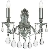 Ideal Lux Classique Mona Lisa Métal-Cristal Argent 2 Lumières E14